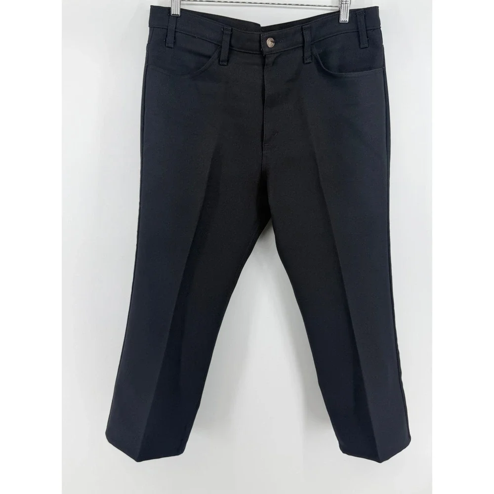 Vintage Levi's Pants Men W36 L29 Black Action Slacks Dacron Polyester USA